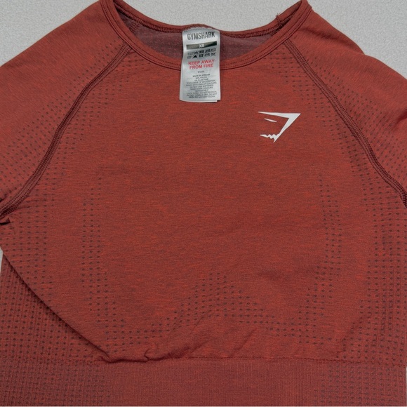Gymshark Vital Seamless 2.0 Long Sleeve Crop Top•Brick Red Marl - Picture 4 of 8